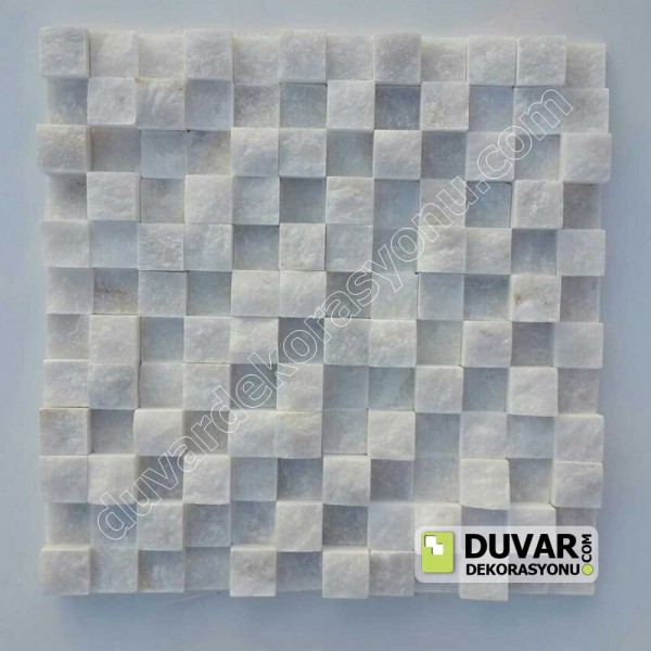 Beyaz Mermer Patlatma Taş 2.3x2.3 cm  / Gerçek Doğal Taş/M2 Fiyatı:00TL