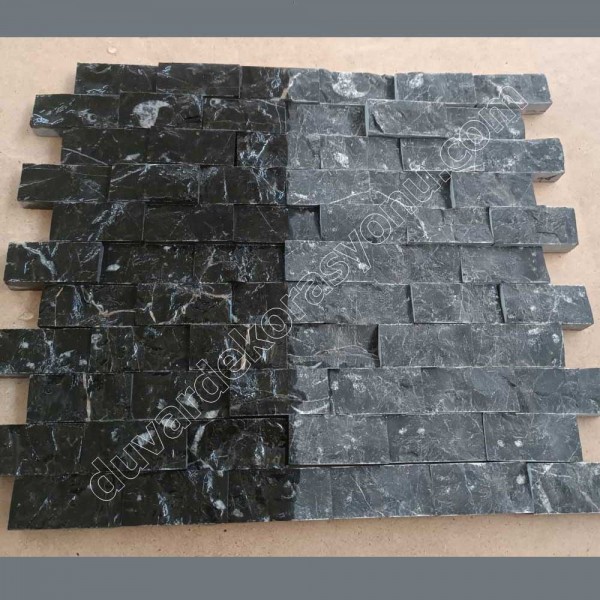  Siyah Patlatma Doğal Taş 2.5x5 cm Duvar Dekorasyonu Doğal Taş /M2 Fiyatı:380TL