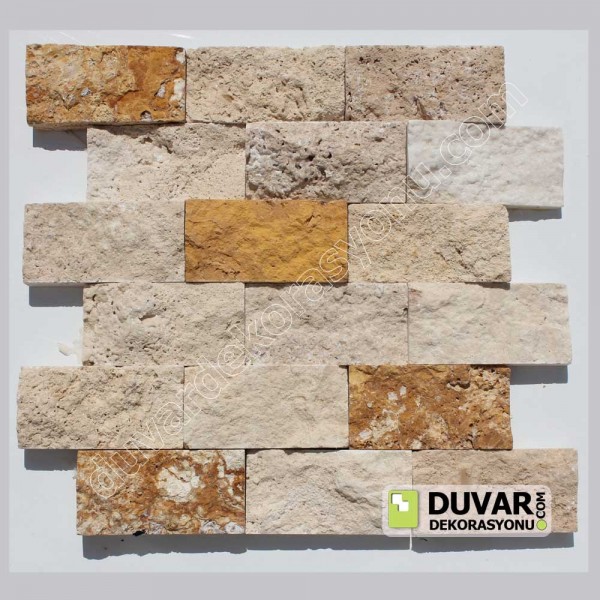 5x10 cm Sarı-Klasik Traverten Patlatma Taş / Dış CepheTaş Kaplama ve Dekorasyon / M2 Fiyatı:00 TL